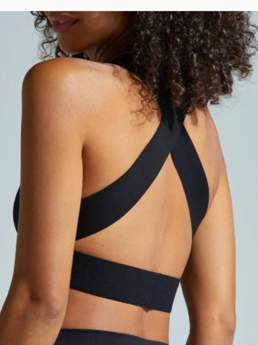 Noli Yoga Thick Strap Vixen Sexy Sports Bra in Black Liquid Gloss Small $58